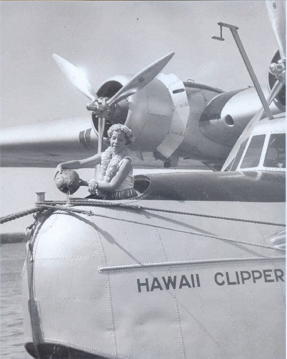  1936 Patricia Kennedy Christens Hawaii Clipper in Honolulu